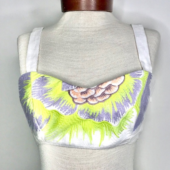 MARA HOFFMAN Embroidered Crop Top Bandeau Top 8 - Picture 10 of 15